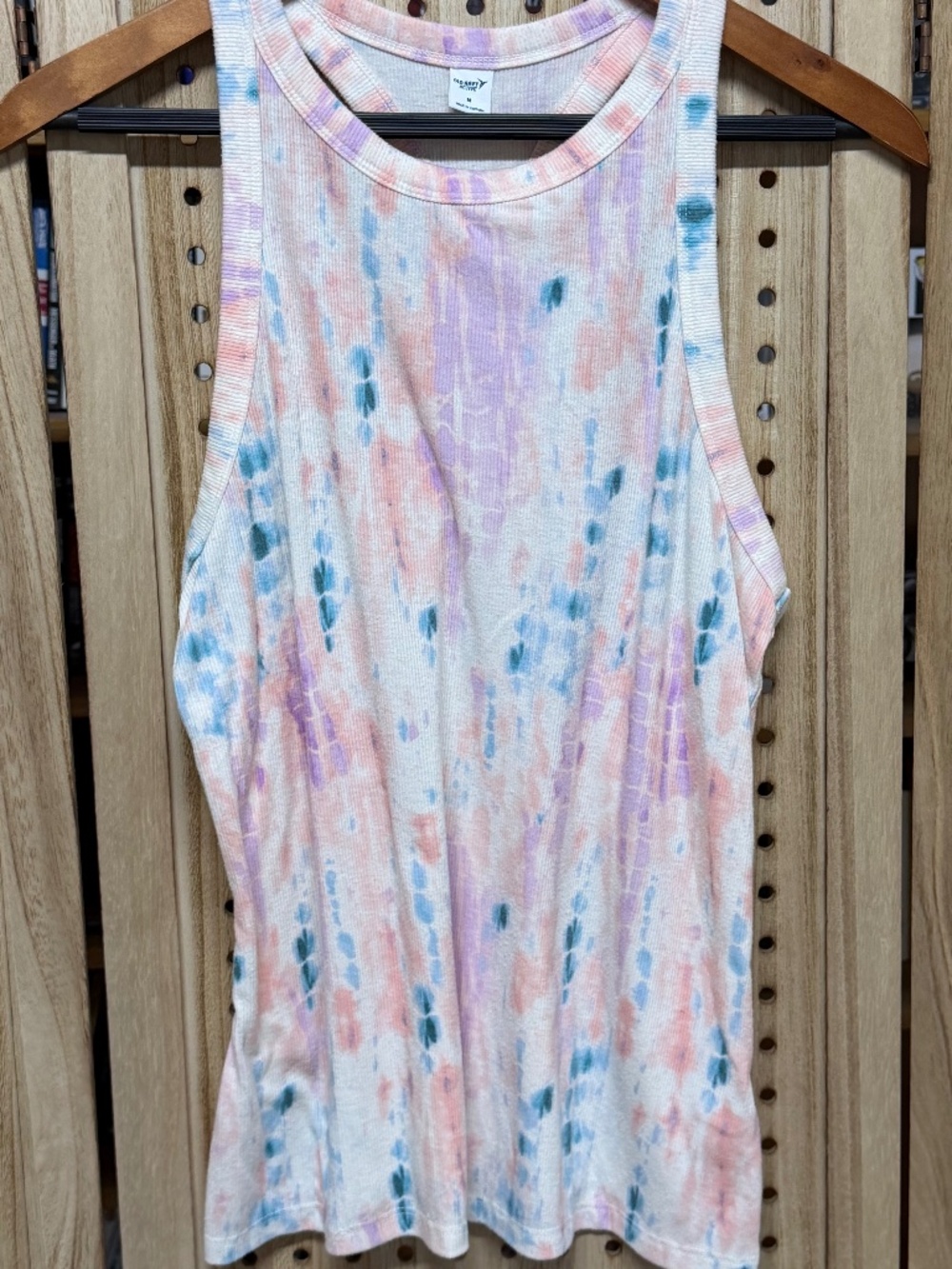 Old Navy Active Pastel Tie Dye Ribbed Racerback Tank Top Medium